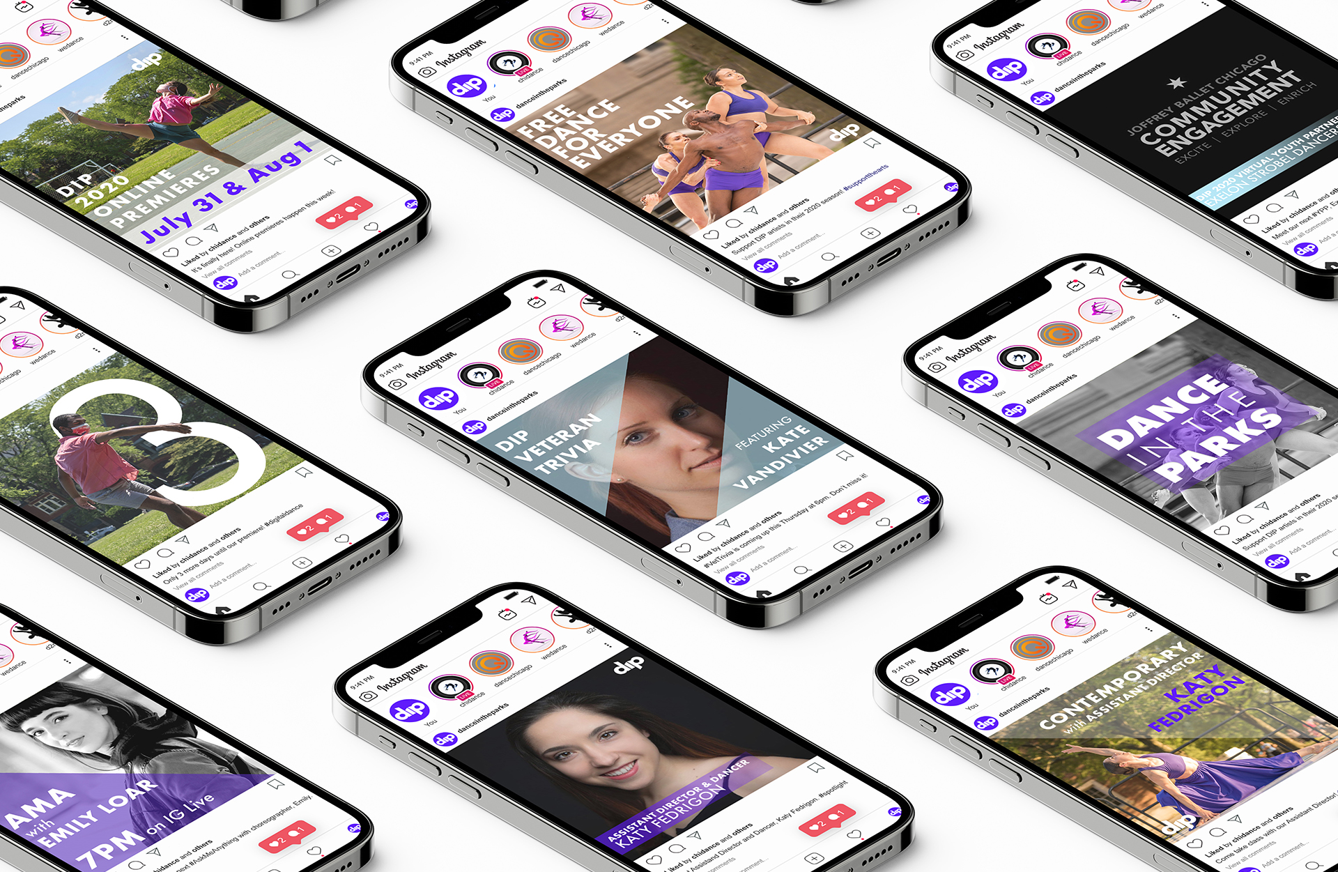 Social media designs for Dance in the Parks