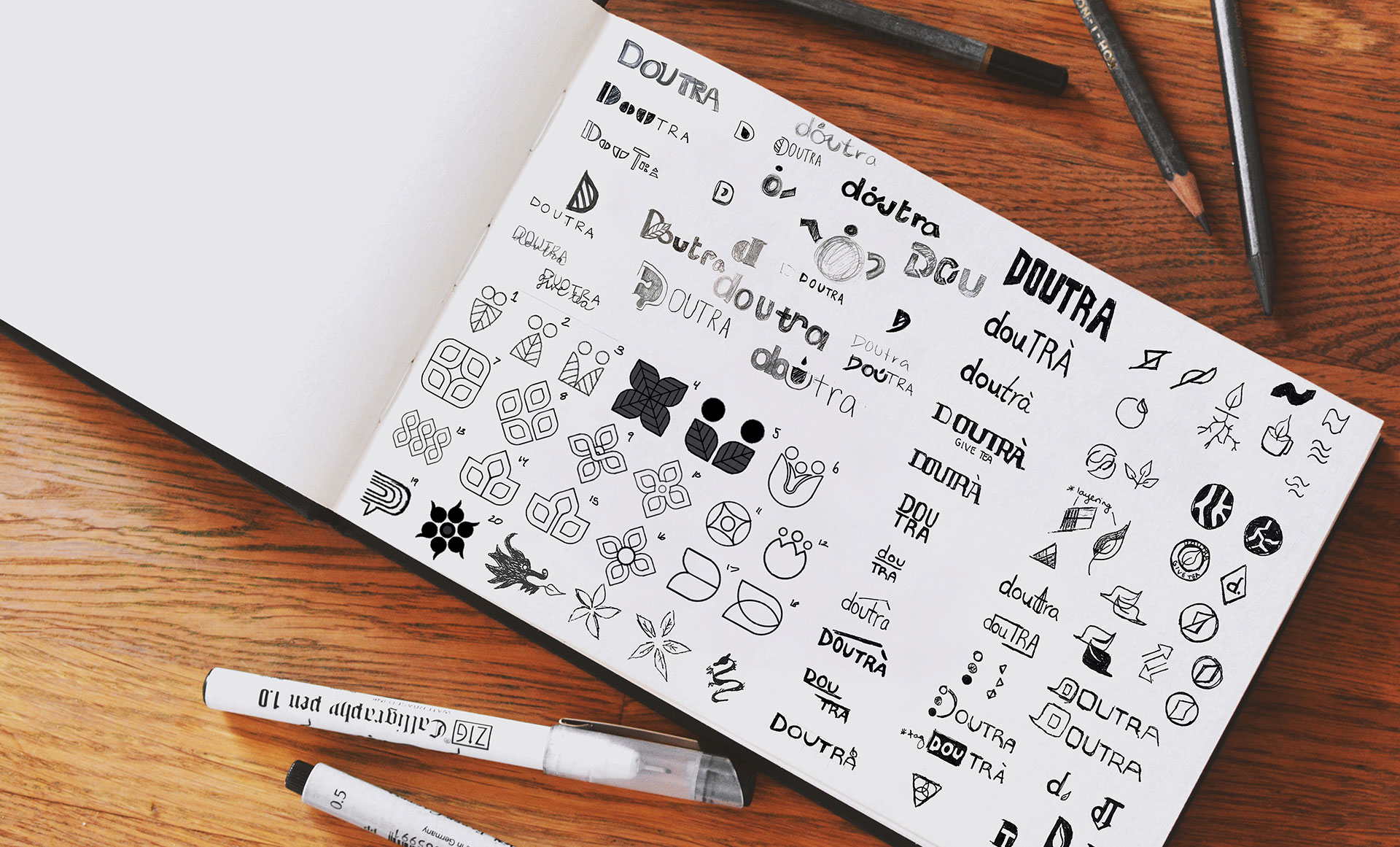 some of the handrawn initial logo ideas