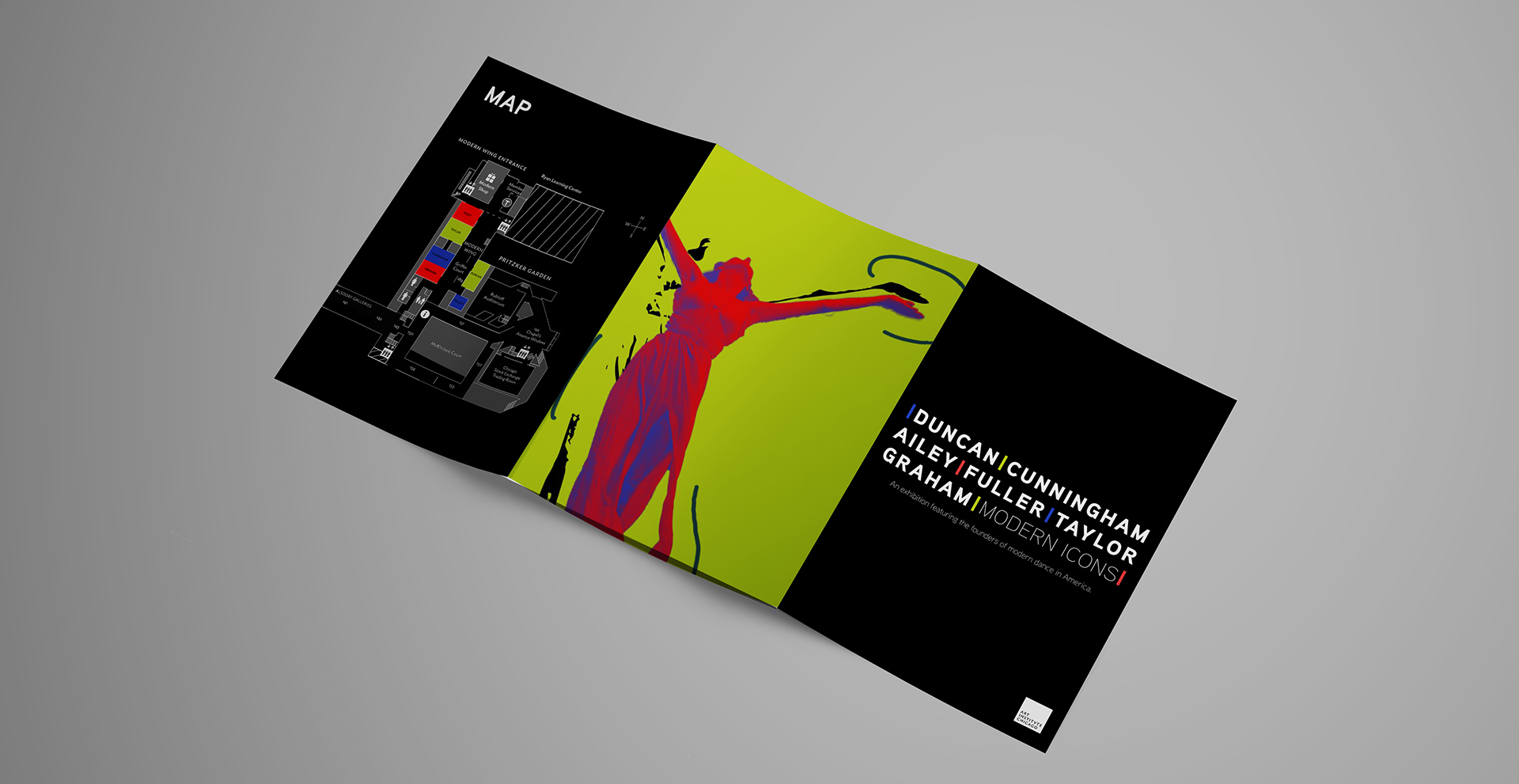 The outside of the exhibition brochure