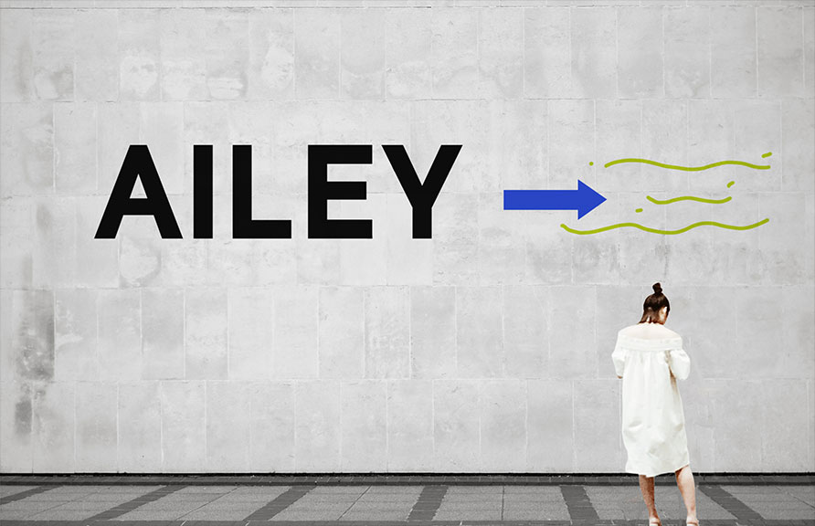 A Wayfinding sign in the exhibition
